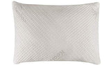 Snuggle-Pedic Ultra-Luxury Bamboo Shredded Memory Foam Pillow Combination With Adjustable Fit and Zipper Removable Kool-Flow Breathable Cooling Hypoallergenic Pillow Cover (Queen)