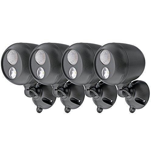 Mr. Beams MB364 Wireless LED Spotlight with Motion Sensor and Photocell, Dark Brown (Pack of 4)