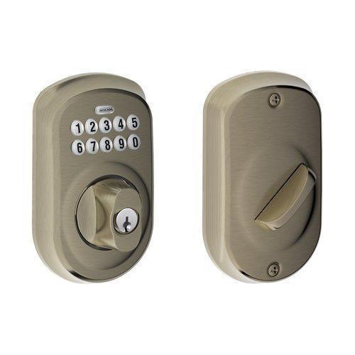 Schlage BE365 PLY 620 Plymouth Keypad Deadbolt, Antique Pewter