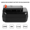 LBXR36 2.5 Lithium Battery for Black & Decker, 40V Max Battery for B&D LBX36 LBX2040 TC220 LHT2436 LSW36 LST136 LCC140 Series Cordless Power Tool for Black and Decker 40V 36V Batteries(2 Pack)