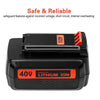 2 Packs 2500mAh for Black and Decker 40V Lithium Battery MAX LBX2040 LBX36 LBXR36 LBXR2036