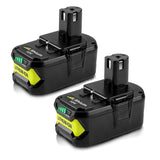 2Pack 6.0Ah 18V Replacement Battery for Ryobi 18V Lithium Battery P102 P103 P105 P107 P108 P109 Ryobi ONE+