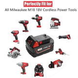 2PACK 6.0Ah Lithium Ion Replacement Battery for 18V Milwaukee M18 Series Cordless Power Tools 48-11-1840 48-11-1820 48-11-1850