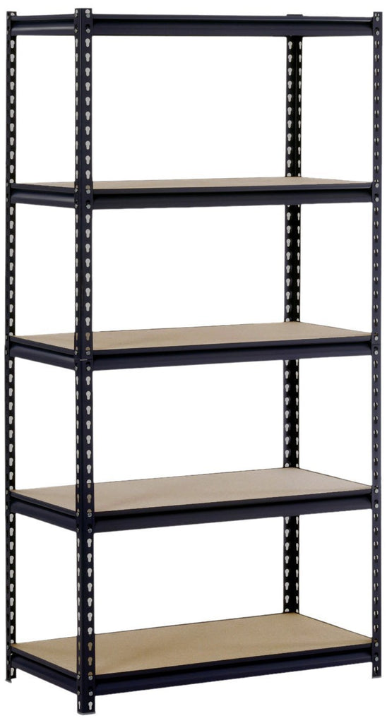 EDSAL Sandusky UR185P-BLK Black Steel Heavy Duty 5-Shelf Shelving Unit, 4000lbs Capacity, 36