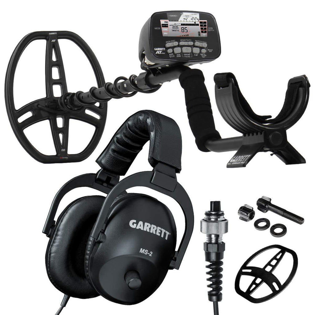 Garrett AT PRO with PROformance DD Submersible Coil, Coil Cover & MS-2 Stereo Headphones