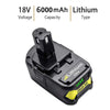 2Pack 18V 6.0Ah Replacement Battery for Ryobi 18V Lithium Battery P102 P103 P105 P107 P108 P109