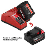 2 Pack 5.0Ah 18V Lithium batteries Replacement for Milwaukee m18 battery XC 48-11-10 48-11-1815 48-11-1820 48-11-1828 48-11-1840 48-11-1850 48-11-1852