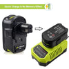 Replacement for Ryobi 18V Battery 6.0Ah Lithium Ion ONE+ Plus P102 P103 P104 P105 P107 P108 P109 P122 Cordless Tools 2Pack