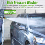 Seesii Electric Pressure Washer 3000PSI 1800W Power Washer, 1.85GPM High Pressure Washer, Professional Washer Cleaner with 4 Interchangeable Nozzles