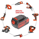 2 Pack 5.0Ah 20V Max Replacement Lithium Battery for Black and Decker 20Volt LBXR20 LB20 LBX20 LBXR2020 LBX4020 LB2X4020-OPE LBXR20-OPE Extended Capacity Battery