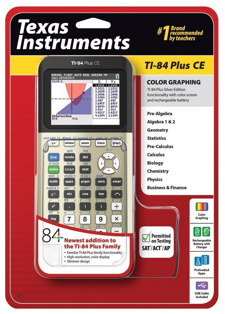 Texas Instruments TI84PLSCEGOLD TI-84 Plus CE Graphing Calculator, Gold