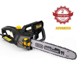 TECCPO Electric Chainsaw, 16-Inch 15 Amp Chain Saw with Automatic Oiler, Tool-Less Chain Tensioning, Mechanical Brake, Low Kickback, 49ft/s Chain Speed - TACS01G