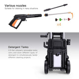 TACKLIFE Electric Pressure Washer, 2300 PSI 1.8 GPM with 20-Foot Hose, 4 Nozzles, Removable Detergent Tank, for Cleaning Cars and Gardens