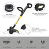 TECCPO String Trimmer, 20V 2Ah Lithium Ion, 2 16ft Nylon Thread Spool, Automatic Feed Spool, 12in Cutting Swath, Cordless Professional Grass Trimmer/Edger, Battery and Charger Include - TDLT02G