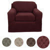 MAYTEX Pixel Ultra Soft Stretch 2 Piece Arm Chair Furniture Cover Slipcover, Wine Red