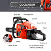 58CC 4 HP 20 Inch Petrol Chain Saw Gas Power Chainsaws 2 Strokes Single Cylinder Gasoline Engine (58CC_Orange)