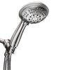 ShowerMaxx | Luxury Spa Series | 6 Spray Settings 4.5 inch Hand Held Shower Head | Extra Long Stainless Steel Hose | MAXX-imize Your Shower with Easy-to-Remove Flow Restrictor | Brushed Nickel Finish