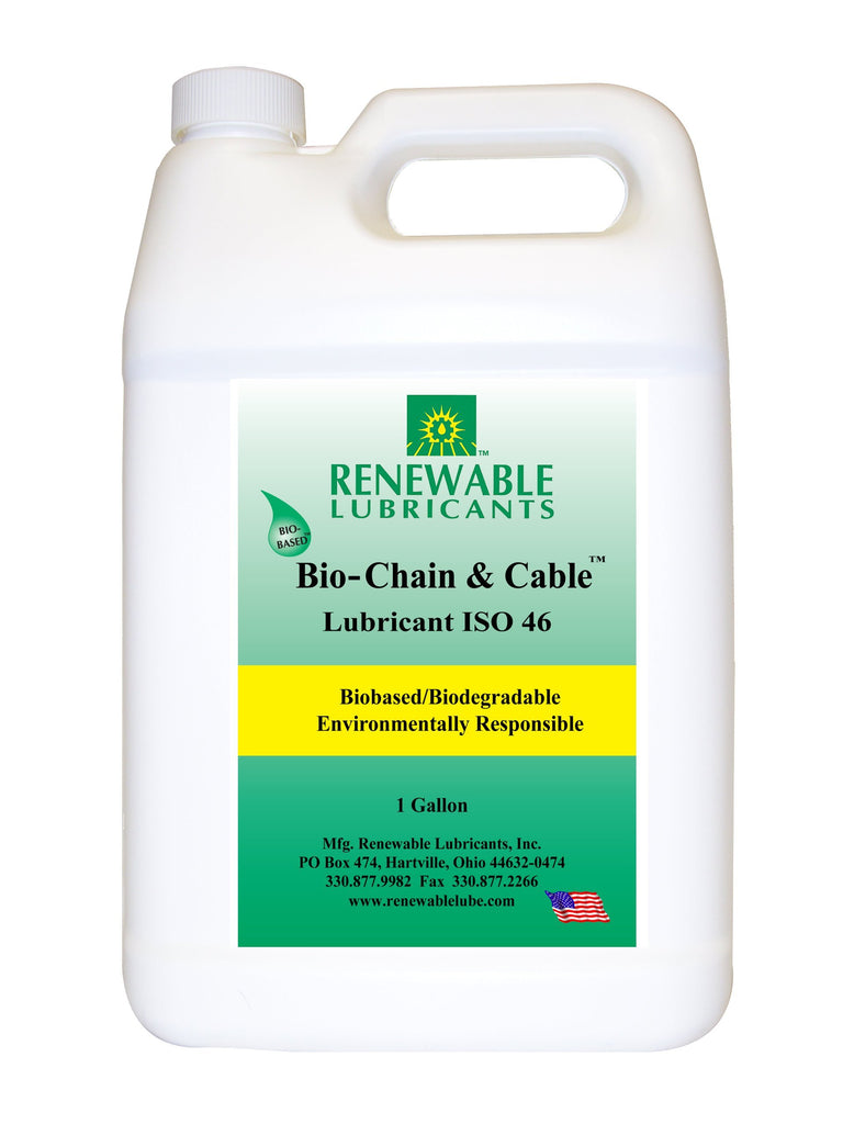 Renewable Lubricants Bio-Chain and Cable ISO 46 Lubricant Oil, 1 Gallon Jug