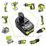 2Pack 6.0Ah 18V Replacement Battery for Ryobi 18V Lithium Battery P102 P103 P105 P107 P108 P109 Ryobi ONE+