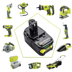 2Pack 6.0Ah 18V Replacement Battery for Ryobi 18V Lithium Battery P102 P103 P105 P107 P108 P109 Ryobi ONE+