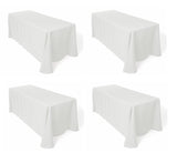 LinenTablecloth 90 x 132-Inch Rectangular Polyester Tablecloths (White, 4)