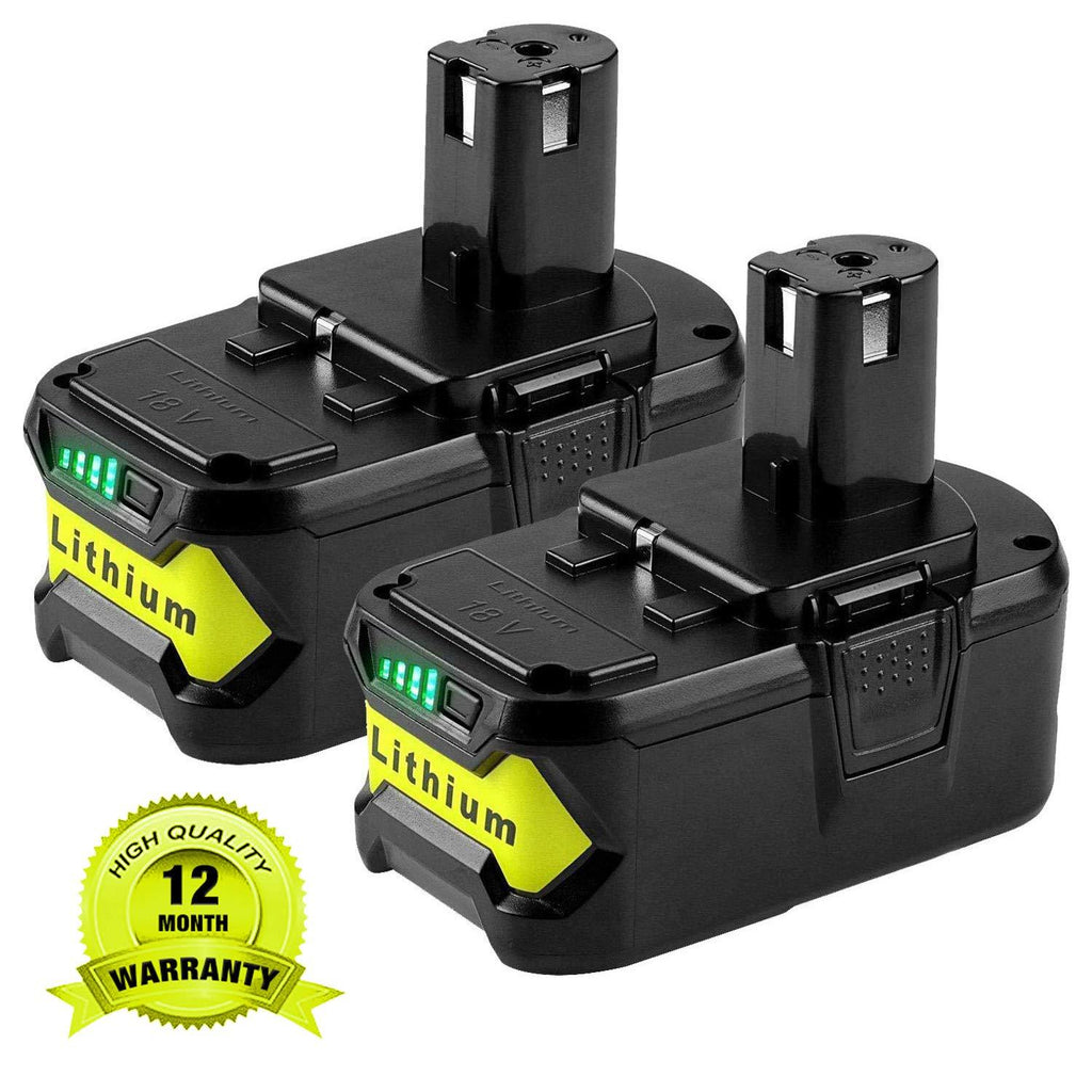 2PACK 6000mAh 18V Lithium ion Replacement for Ryobi 18V Bulk Battery for Ryobi ONE+ P104 P105 P102 P103 P107 P108 P507 BPL-1815 BPL-1820G BPL18151 BPL1820 Cordless Power Tools