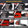 58CC 4 HP 20 Inch Petrol Chain Saw Gas Power Chainsaws 2 Strokes Single Cylinder Gasoline Engine (58CC_Orange)