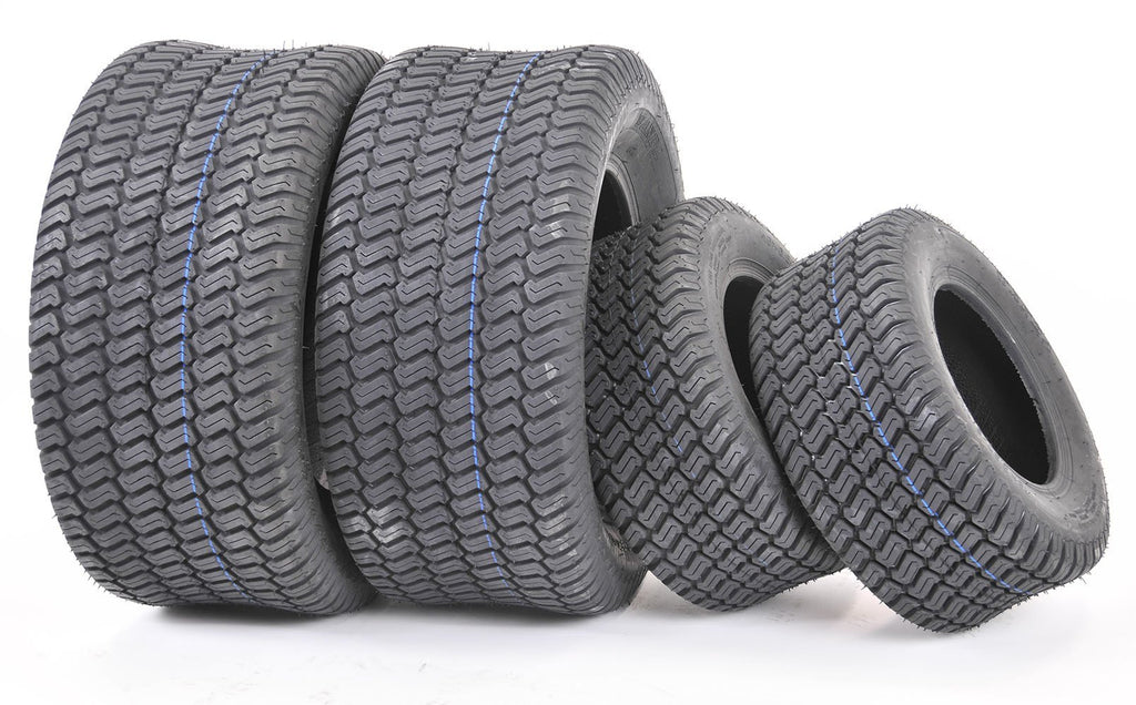 Set of 4 New Lawn Mower Turf Tires 15x6-6 Front & 18x9.5-8 Rear /4PR -13016/13032