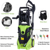 HX4001 3000PSI 1.80 GPM Electric Pressure Washer,1800W Rolling Wheels High Pressure Professional Washer Cleaner Machine W/5 Quick-Connect Spray Tips Onboard Detergent Tank