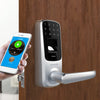 Ultraloq UL3 BT Bluetooth Enabled Fingerprint and Touchscreen Smart Lock (Satin Nickel) | 5-in-1 Keyless Entry | Secure Finger ID | Anti-peep Code | Works with iOS and Android | Match Home Aesthetics