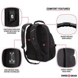 SWISSGEAR Travel Gear 1900 Scansmart TSA Laptop Backpack Black/Black