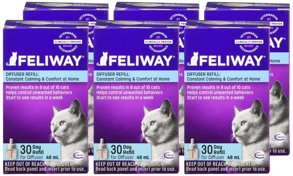 Ceva Feliway Plug-In Diffuser Refill, 48 mL, 6-Pack