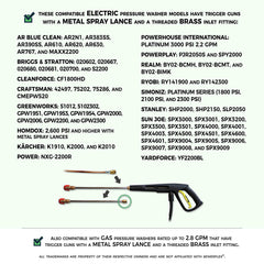 Sewer Jetter - 50 FT Premium Drain Cleaner for Your Electric or Gas Pressure Washer Up to 2.8 GPM (ONLY for Trigger Guns That Have a Metal Spray Lance)